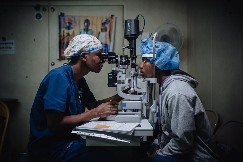 Tojo received surgery with Mercy Ships to remove a cataract that was stealing his vision.